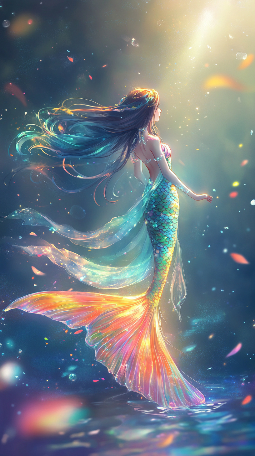 「治愈系插画」梦幻美人鱼️️