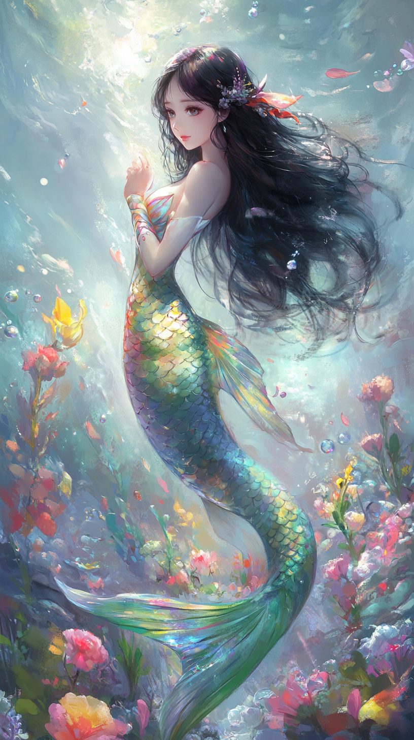 「治愈系插画」梦幻美人鱼1515