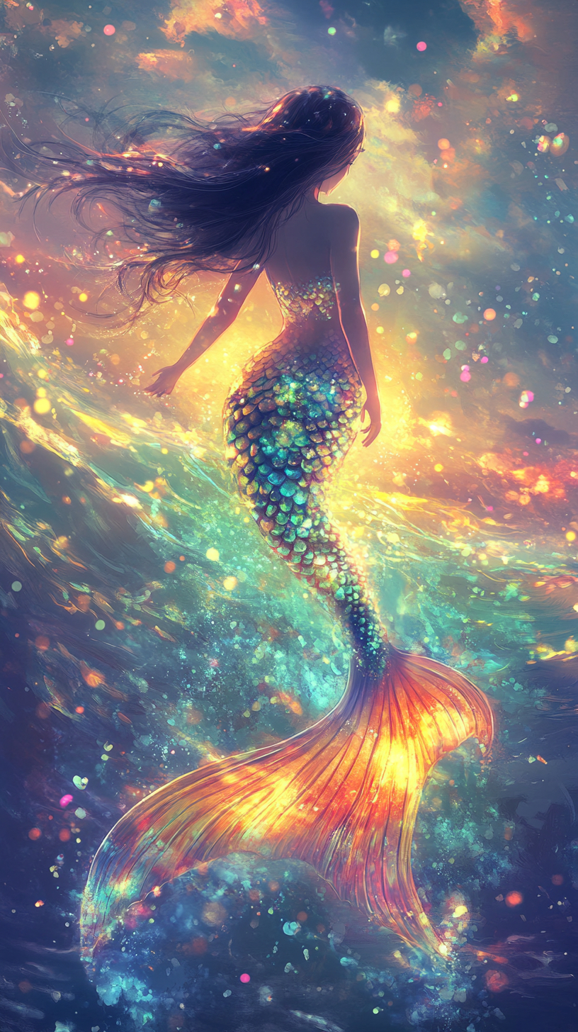 「治愈系插画」梦幻美人鱼️️