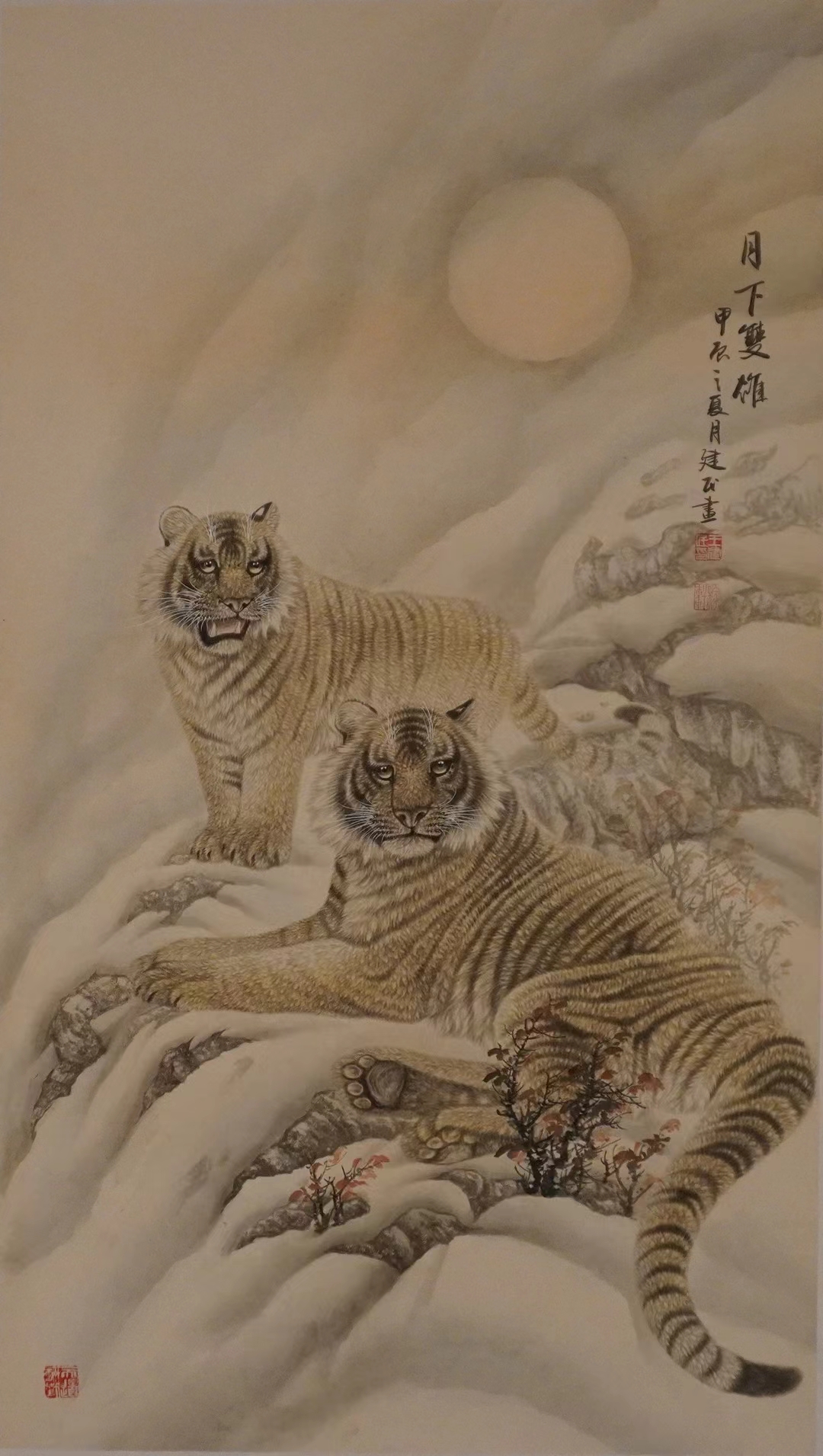 画虎王之一的王建民工笔作品,震撼与艺术并存!