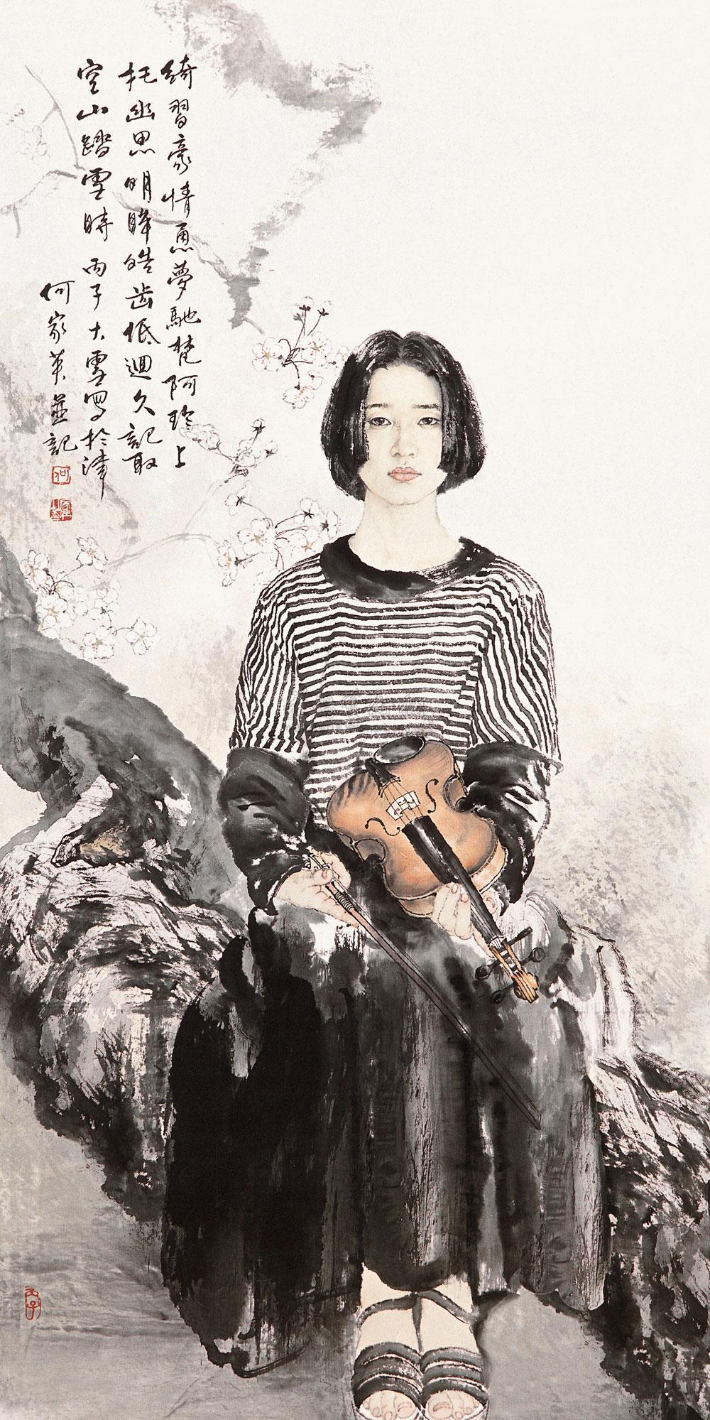 何家英,1957年出生于天津,是中国当代著名的工笔人物画家