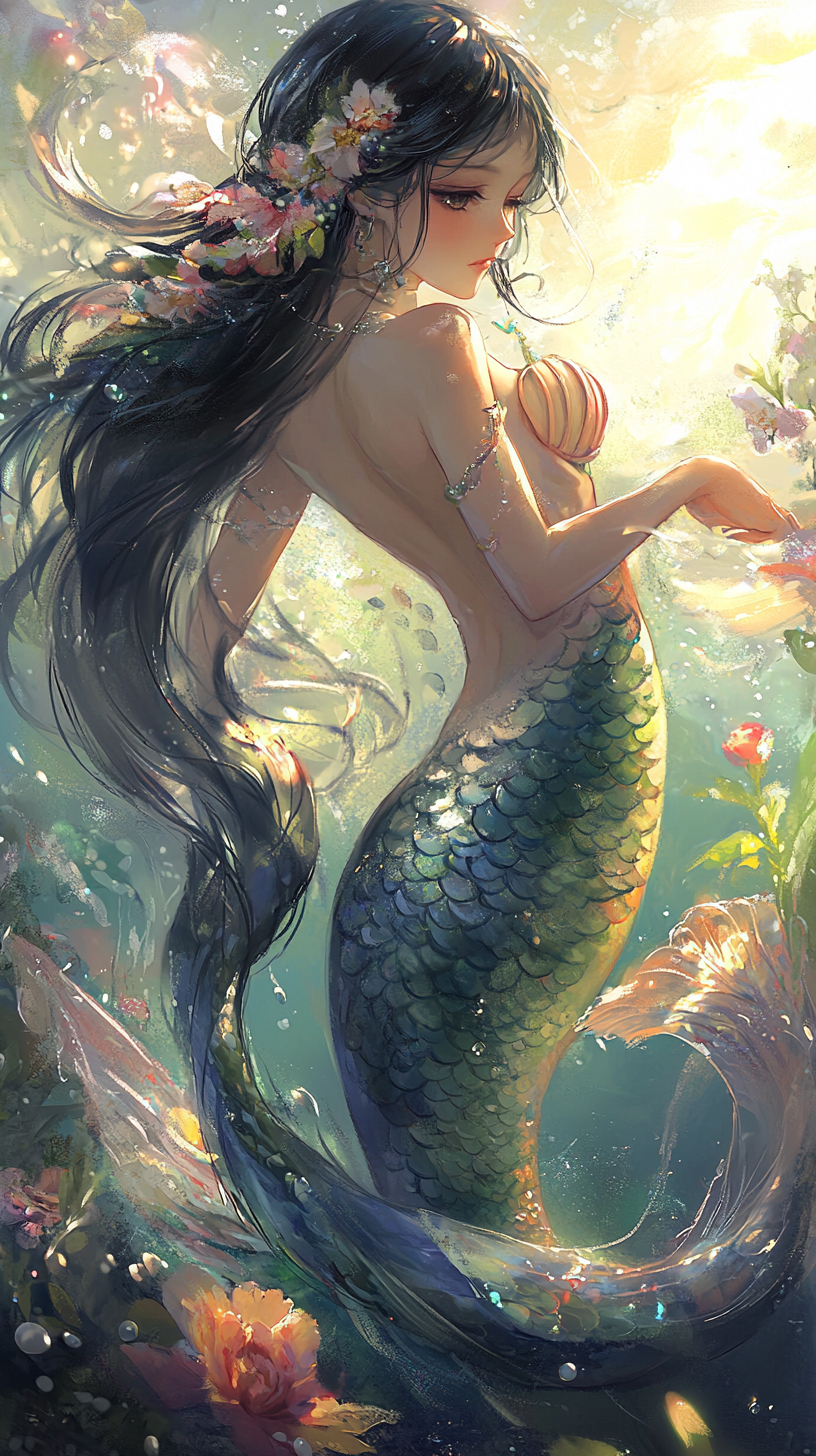 「治愈系插画」梦幻美人鱼1515