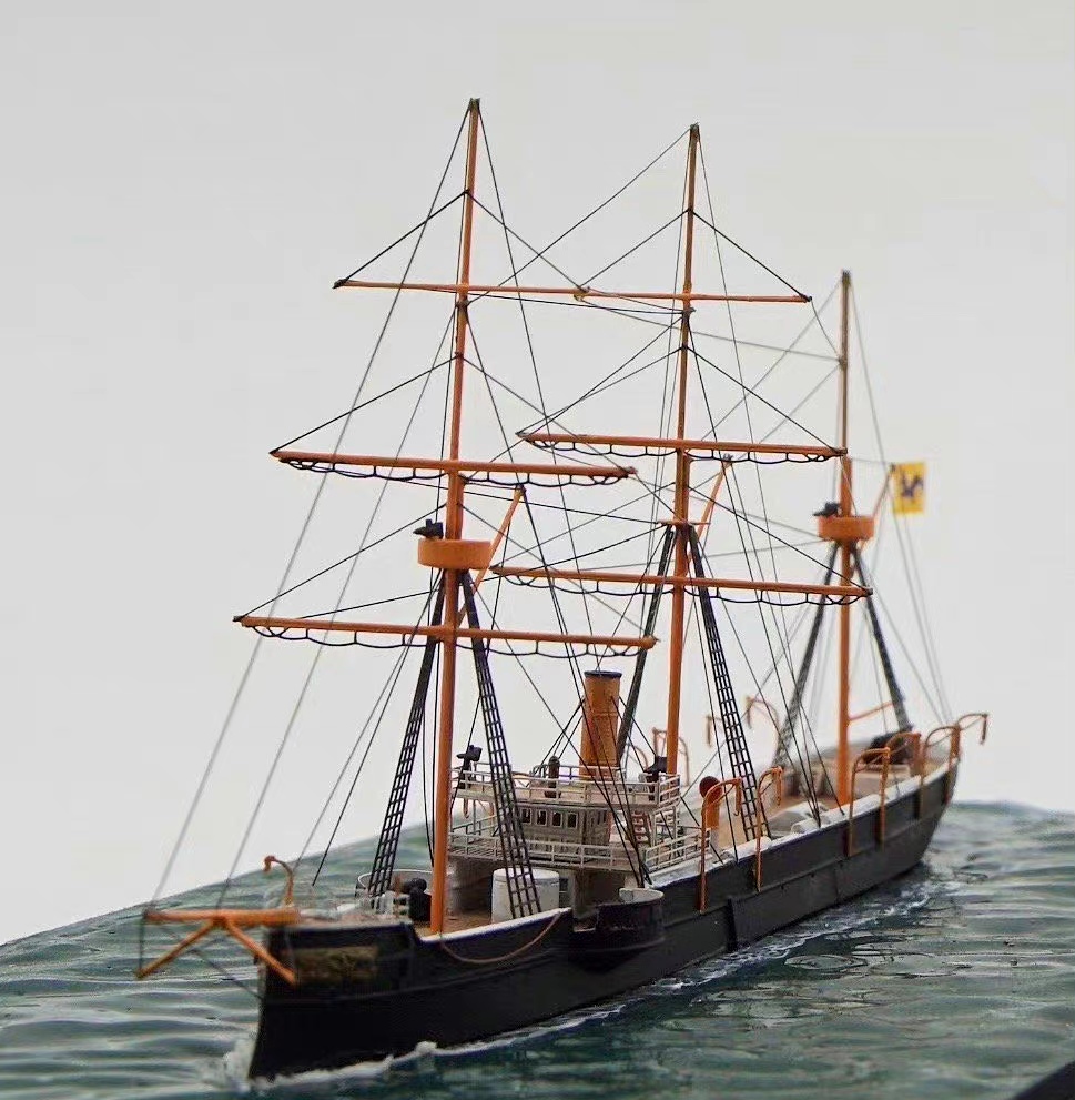 舰船欣赏:研工坊模型 1/700 情景模型 清国福建船政局 广甲号,作者