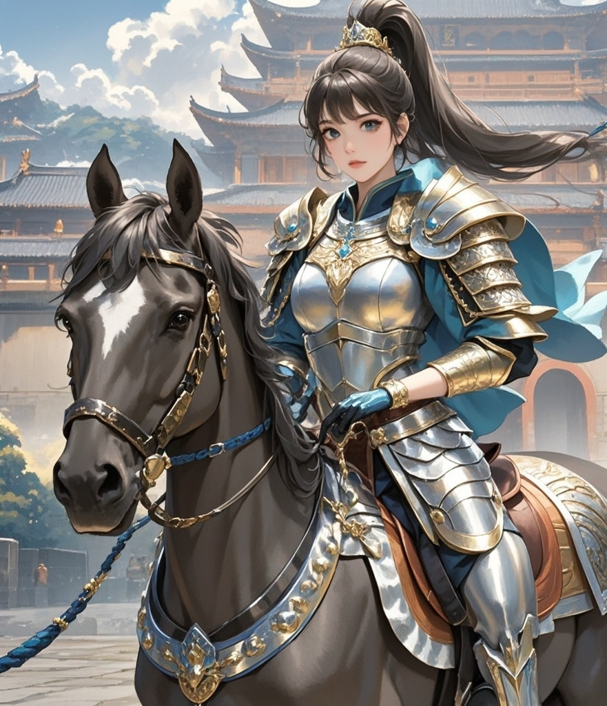 动漫头像和壁纸# 英姿飒爽的女将军,骑着战马,征战沙场,巾帼不让须眉