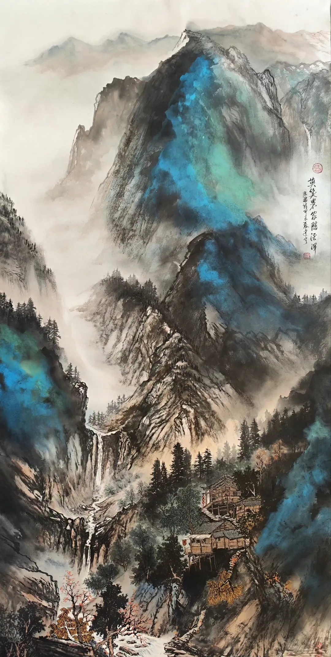 野鹿眠山草,山猿戏野花——白建宁山水国画作品