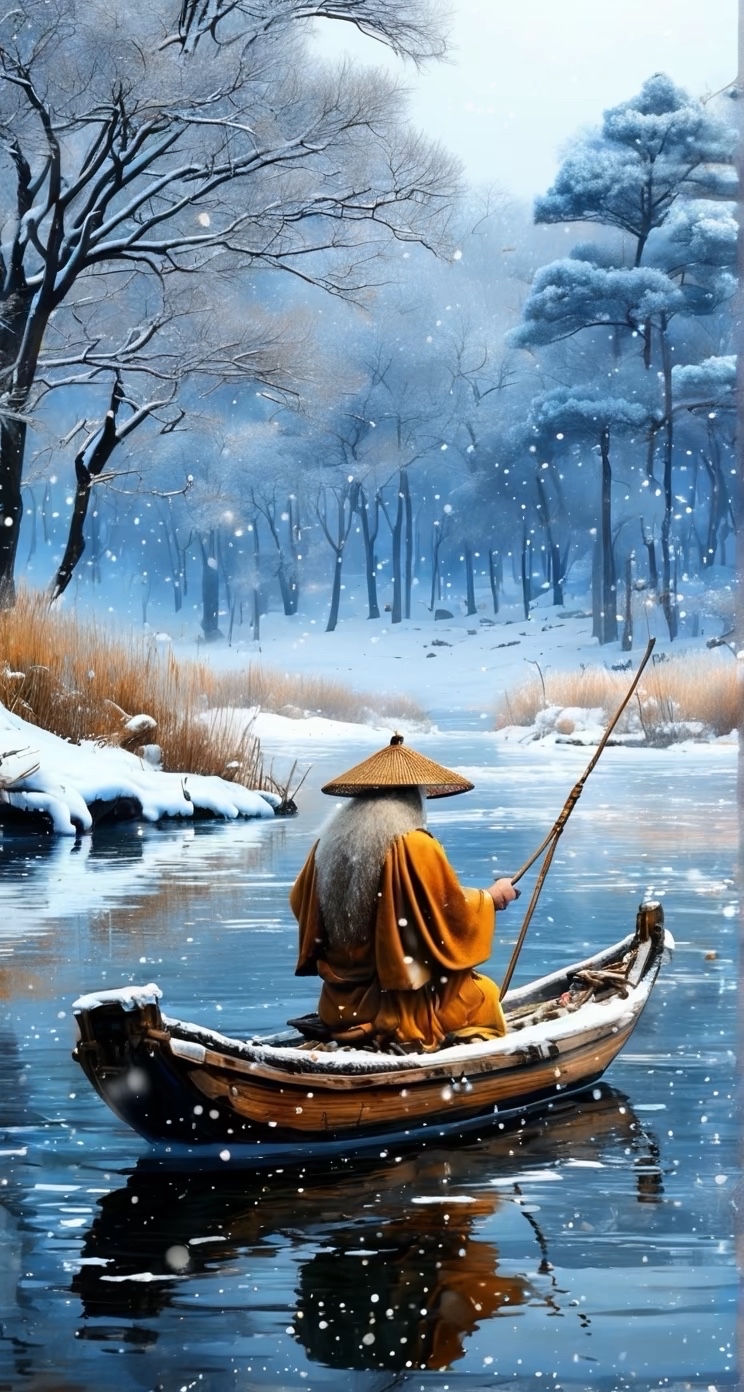 孤舟蓑笠翁,独钓寒江雪～1
