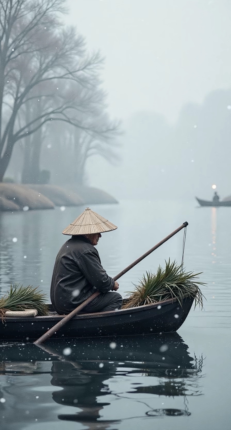 孤舟蓑笠翁,独钓寒江雪～2