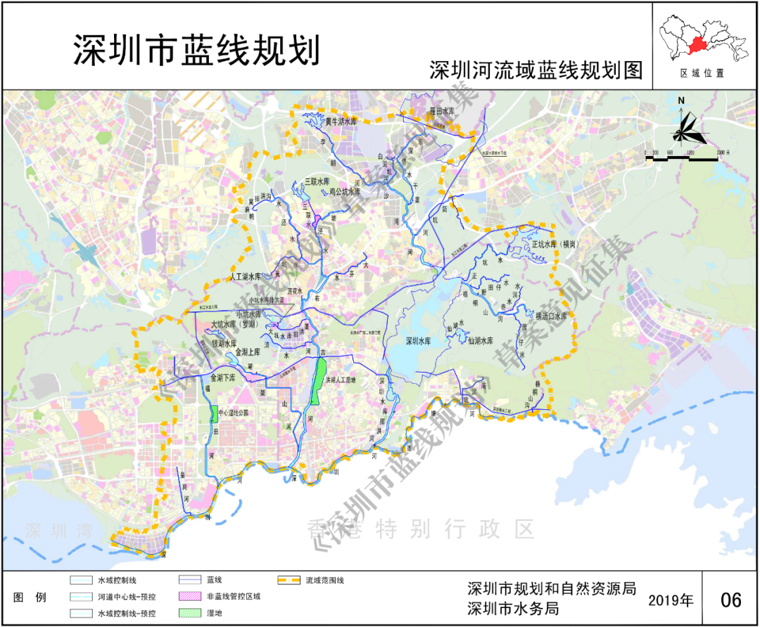 深圳市水库河流水系分布