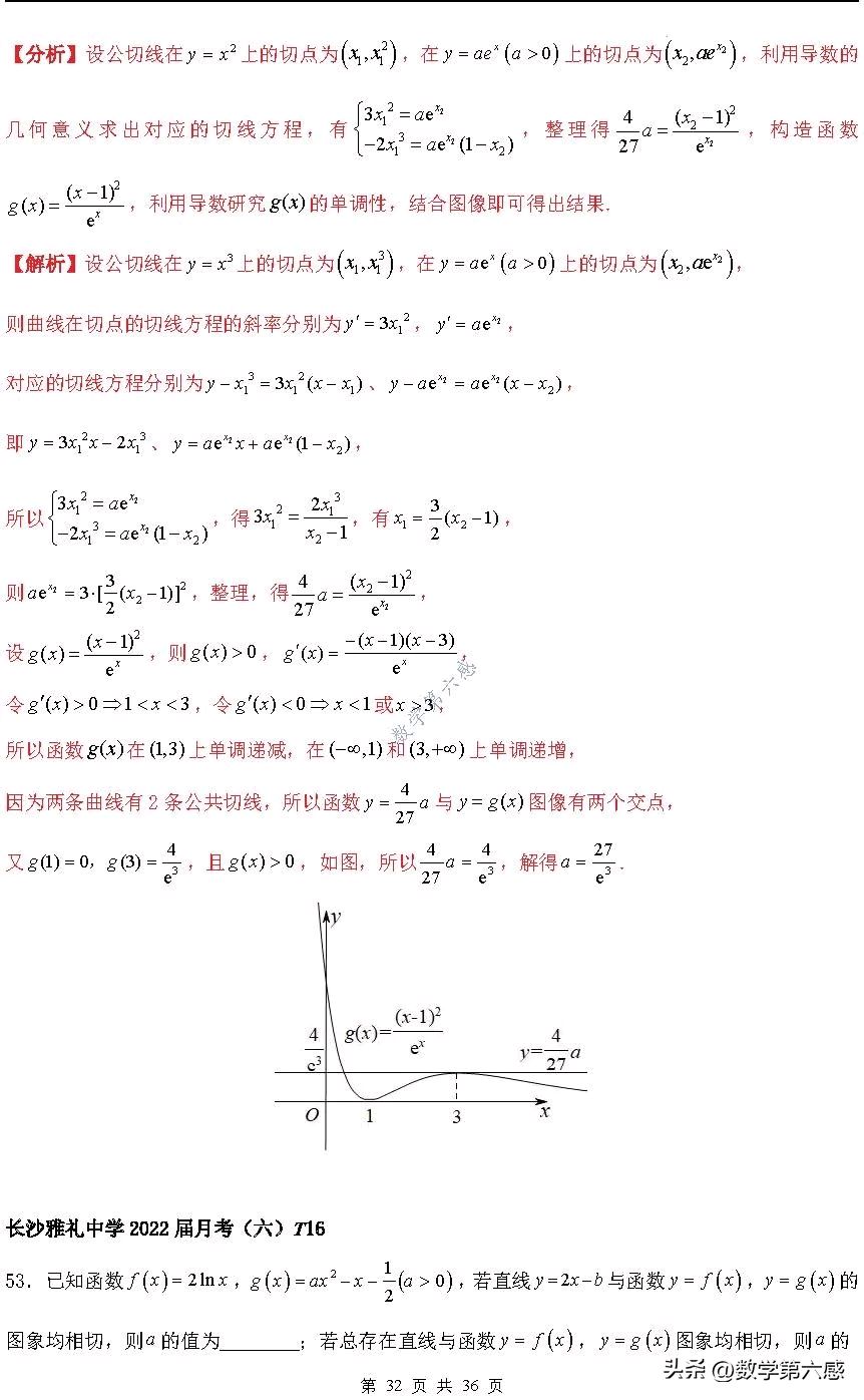 关于高考数学导数几何意义应用（切线方程/单调性）的信息