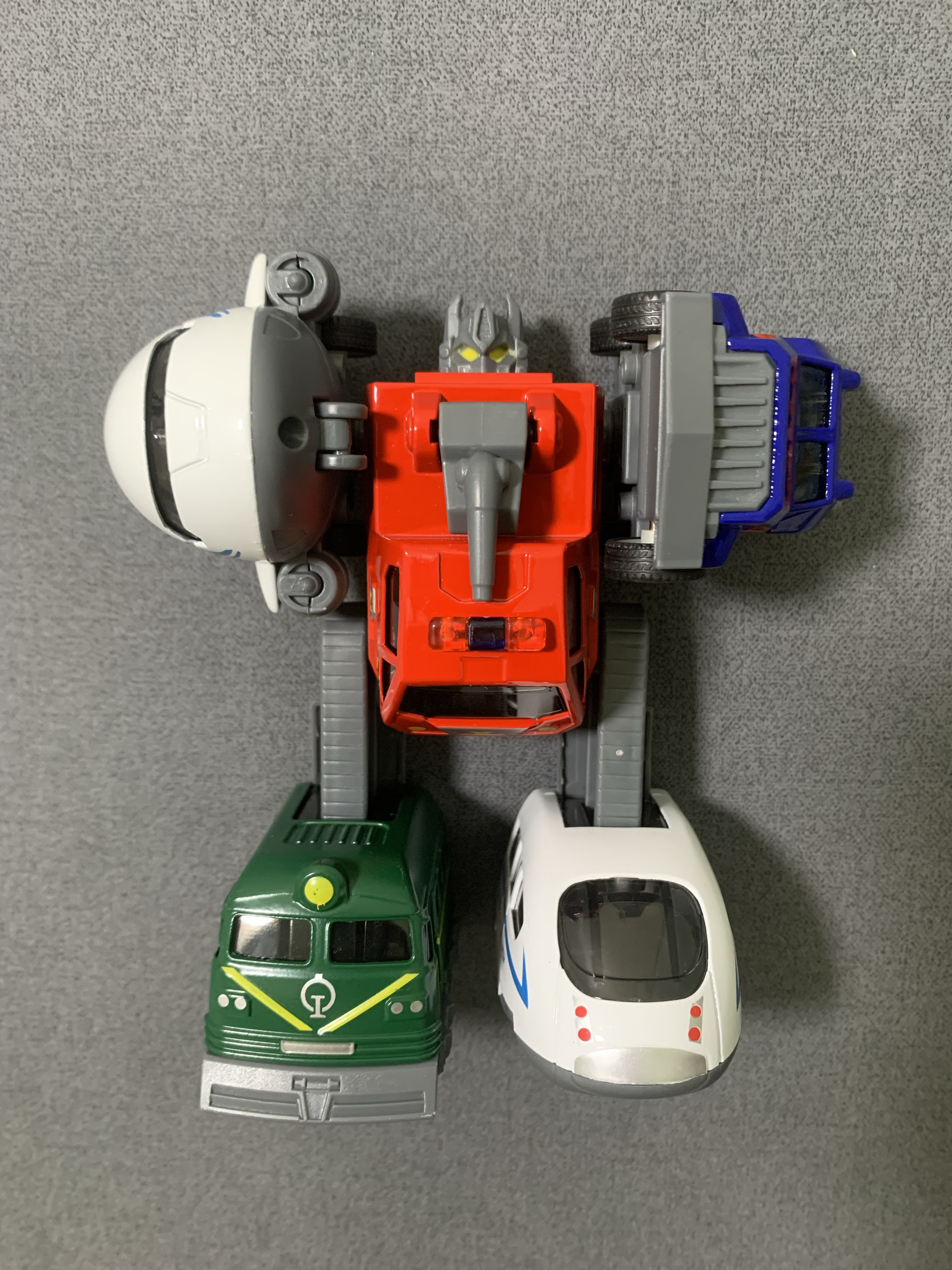 回力合金玩具车,五合一组合变身超强战队 #玩具