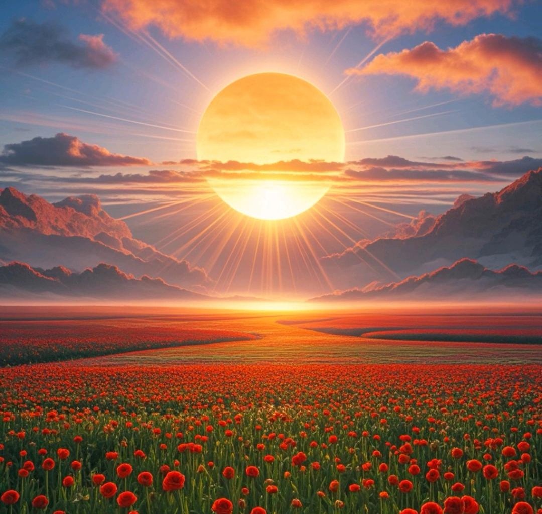 好运日出微信头像:旭日东升,生机盎然