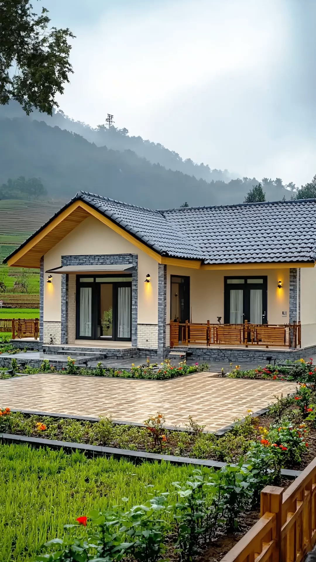 一层农村自建别墅,很适合养老