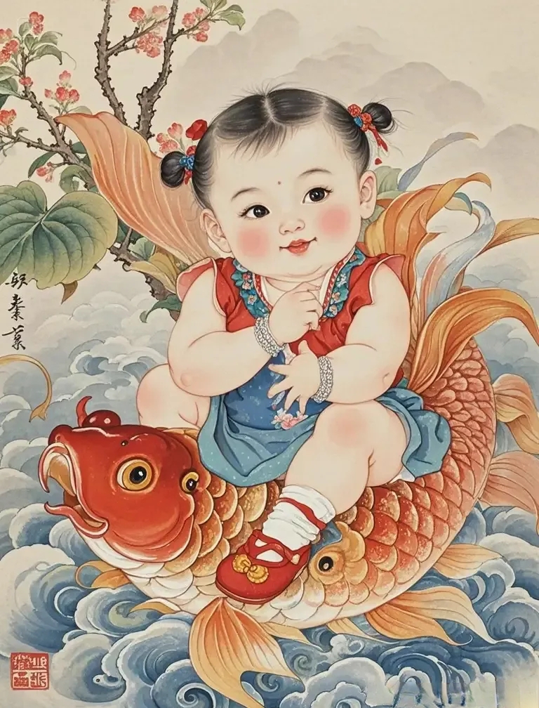 年画娃娃,吉祥如意