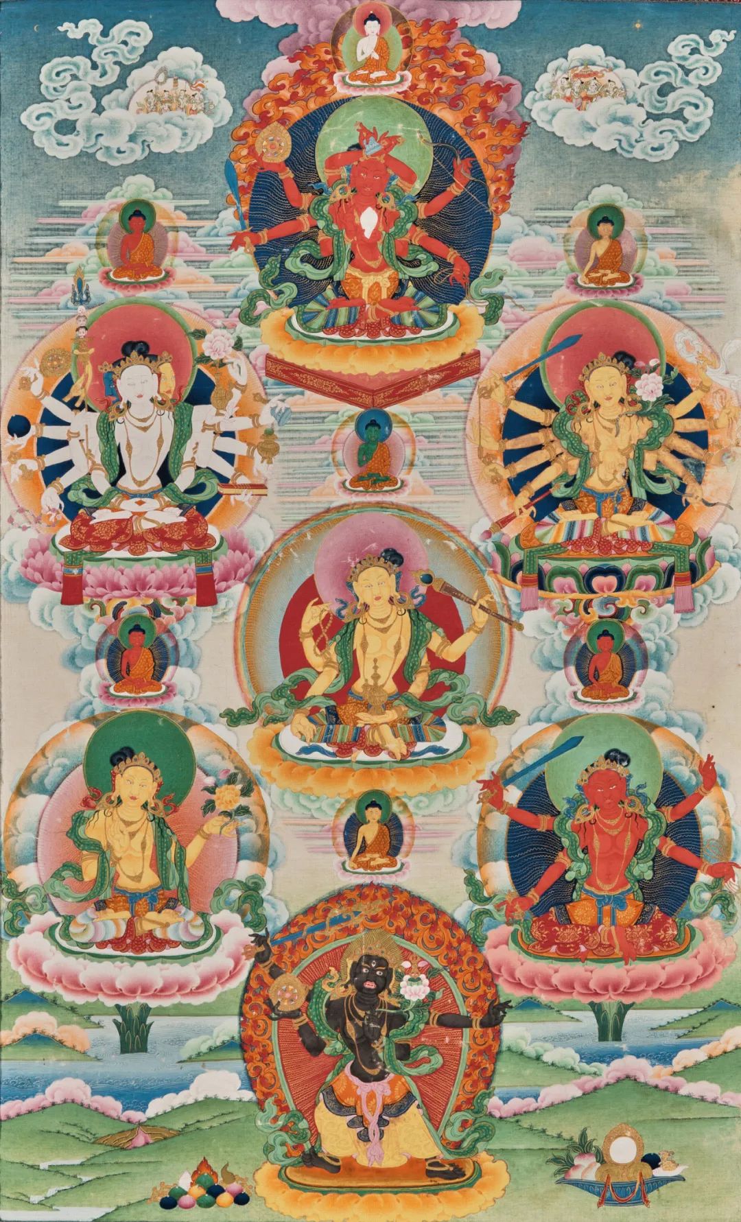 其中白度母,绿度母,颦眉度母(或称