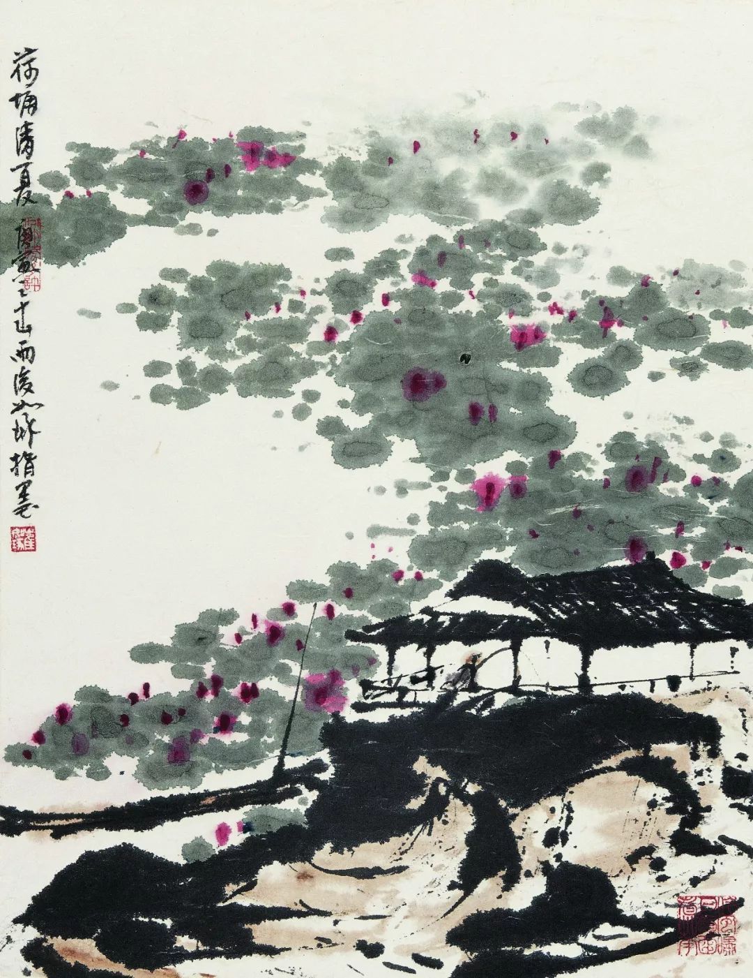 崔如琢指墨画真迹崔如琢国画山水
