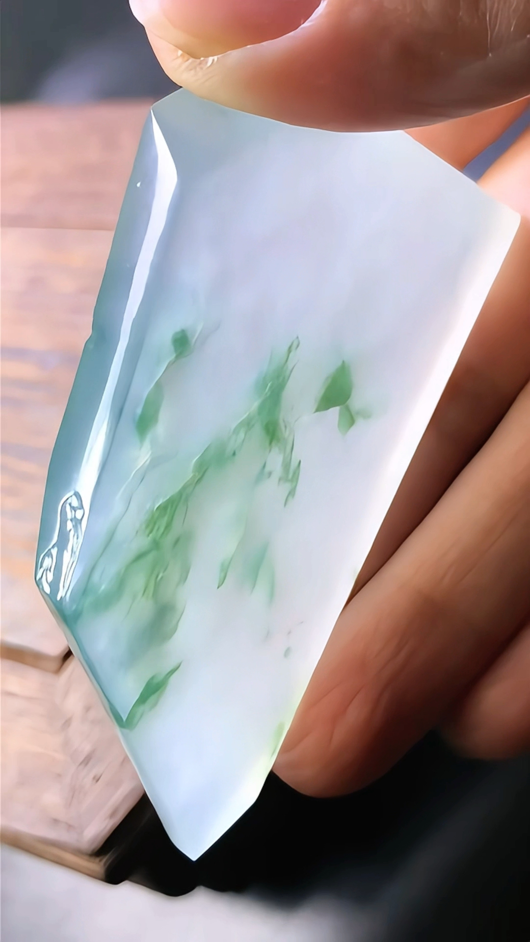 冰飘花翡翠牌子,可雕刻可镶嵌