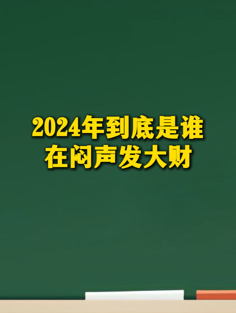 2024年到底是谁在闷声发大财