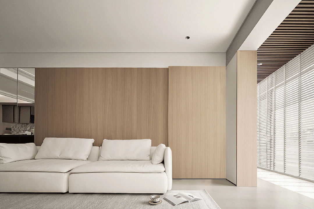 180平木色调现代质感大平层,整体风格为自然雅致的审美品味