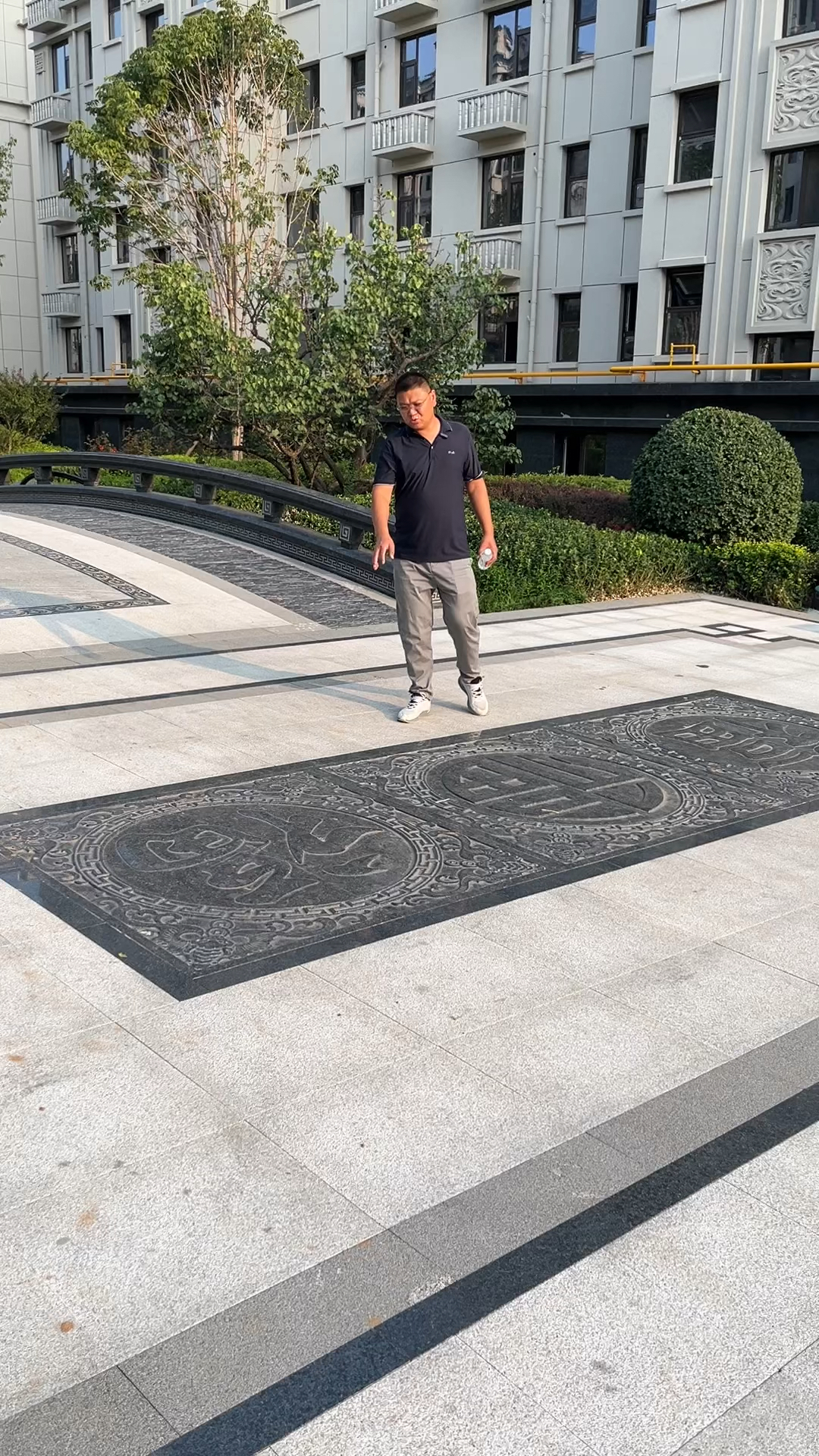 庭院装饰摆件#石雕五福祥云地雕#支持定制各种尺寸及款式#雕塑厂家