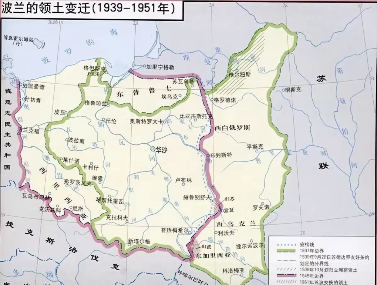 原来的波兰版图基本没有海岸线