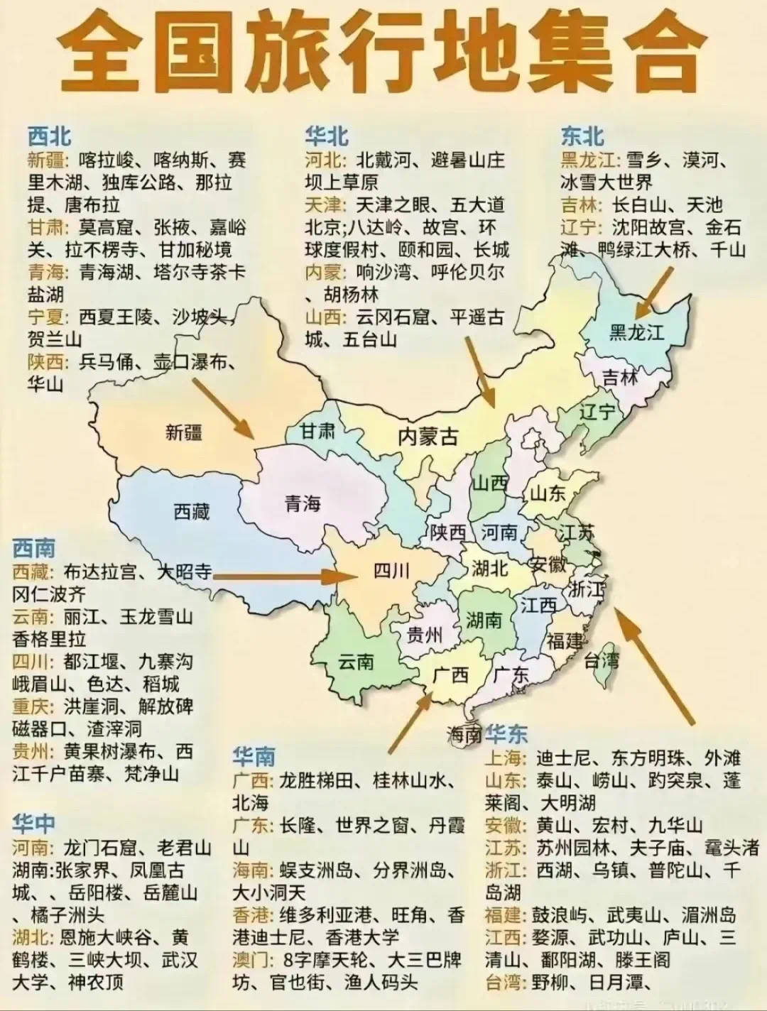 一图在手,说走就走.全国各地旅游地图