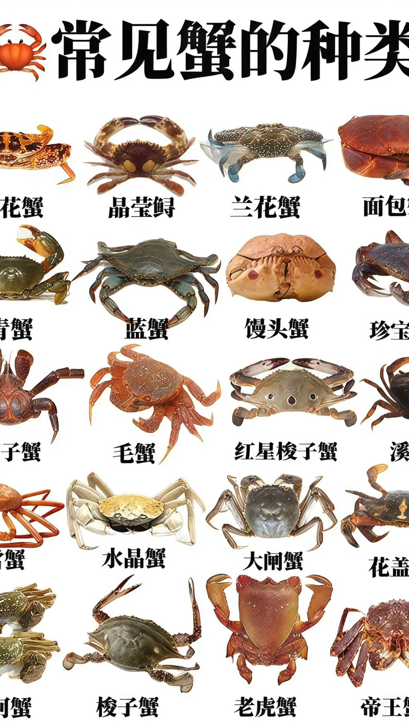 常见蟹的种类,你认识几种?