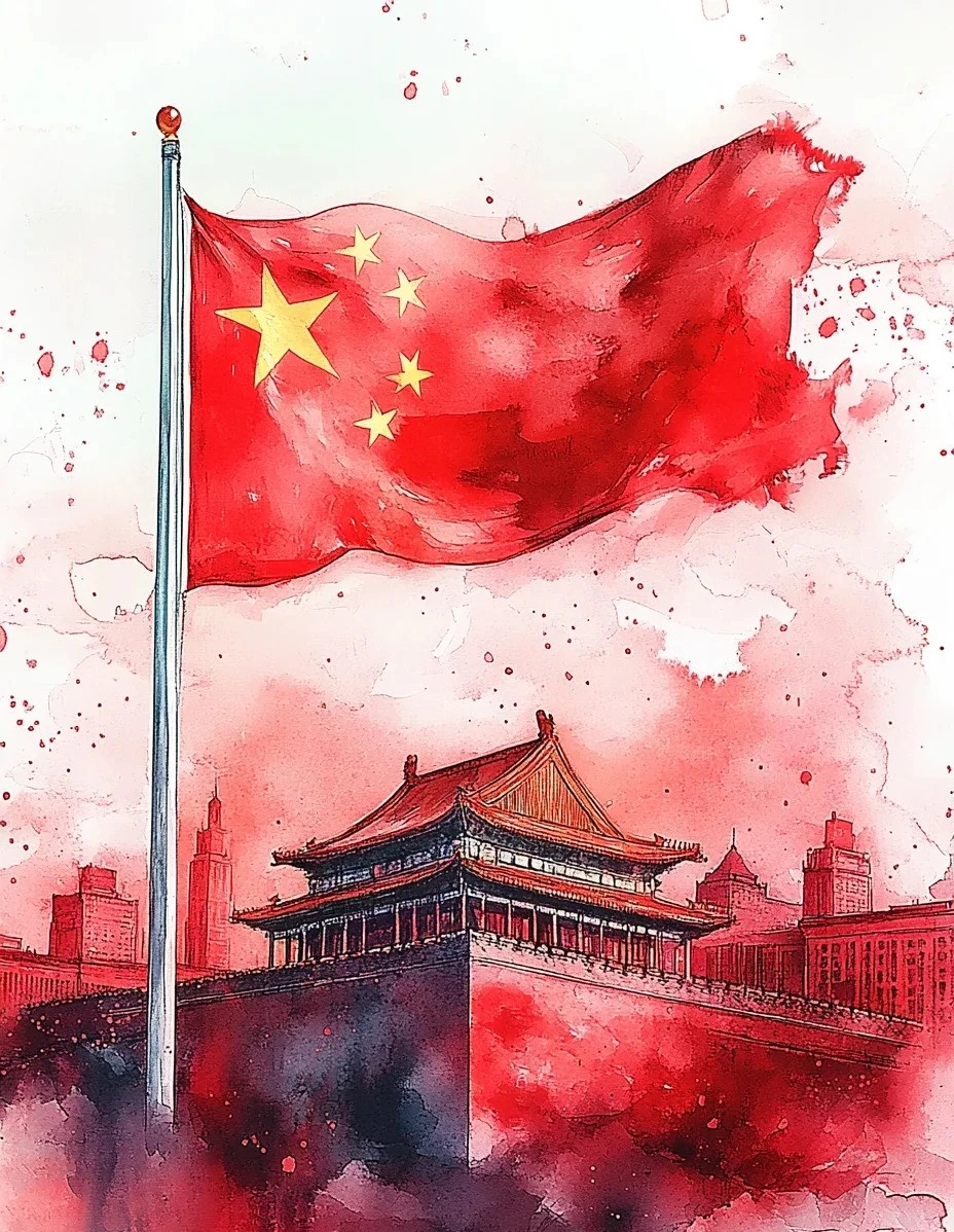 张灯结彩庆华诞,红旗猎猎迎风展. 十亿民众一声喊,敢教乾坤旧貌换