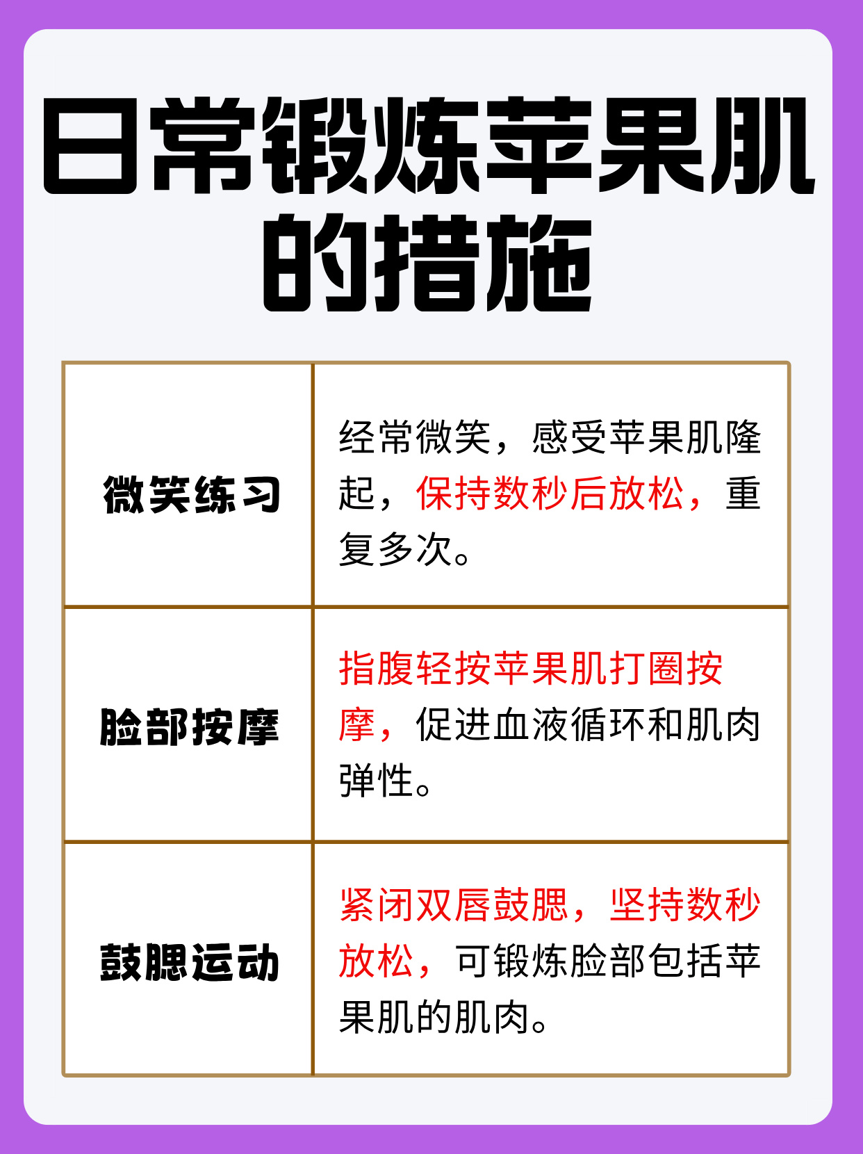 提升苹果肌的方法你知道吗?