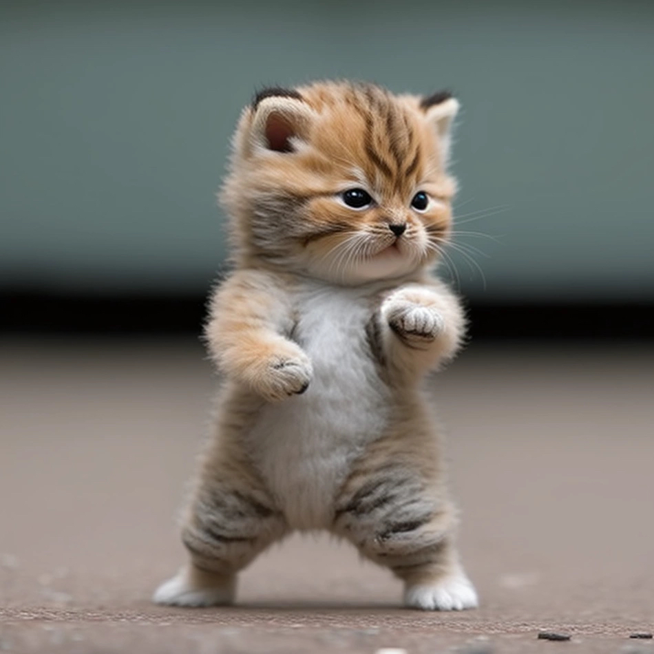 那可爱的小猫咪竟然在打拳.