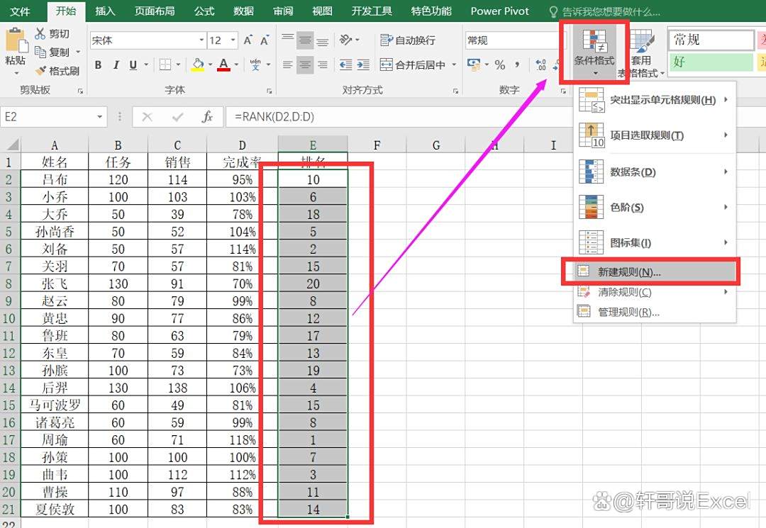 excel数据标红