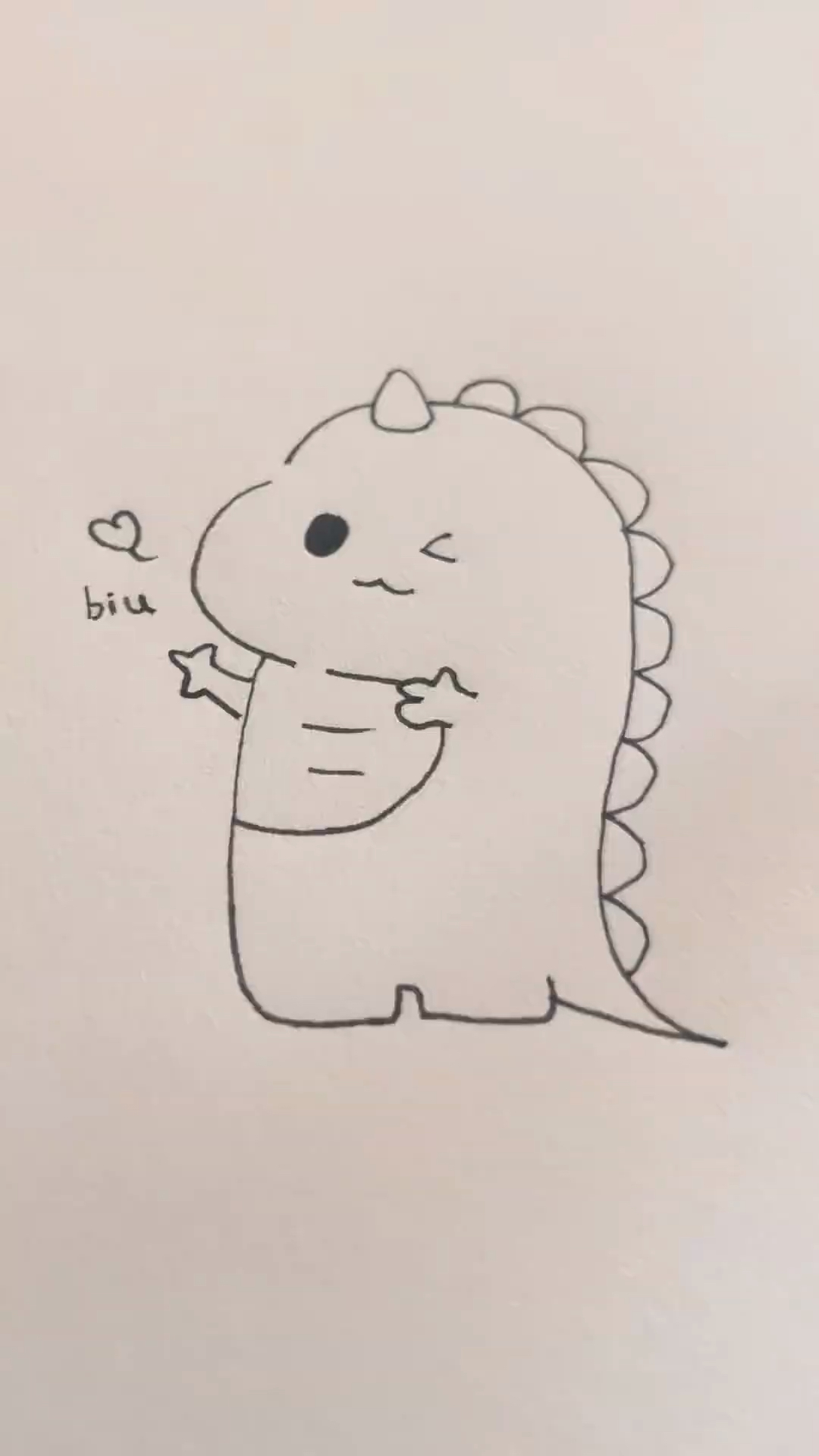 绘画教程小恐龙简笔画