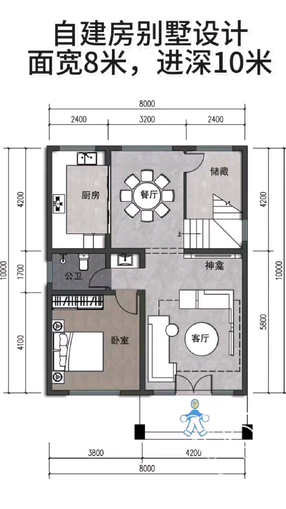 八米宽十米长户型图图片