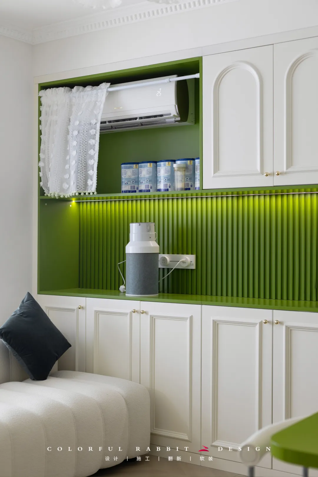 80㎡法式奶油:想要绿色系清新家,这样装不翻车