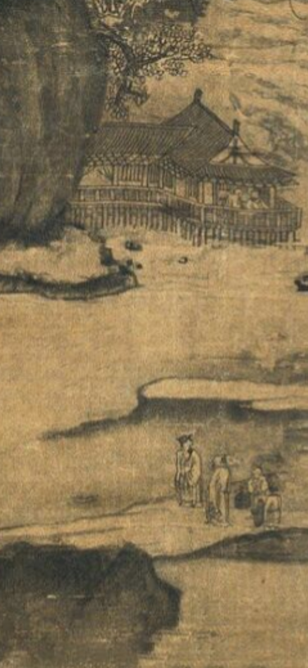 【古画欣赏】  《待渡图》 五代十国  关仝 本幅绘北方的特色山水