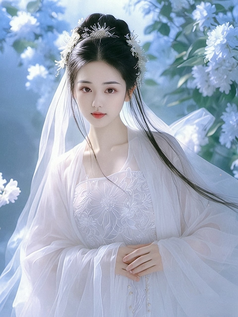 白衣仙子,花间舞动,古典之美,静谧如画.#动态连更挑战