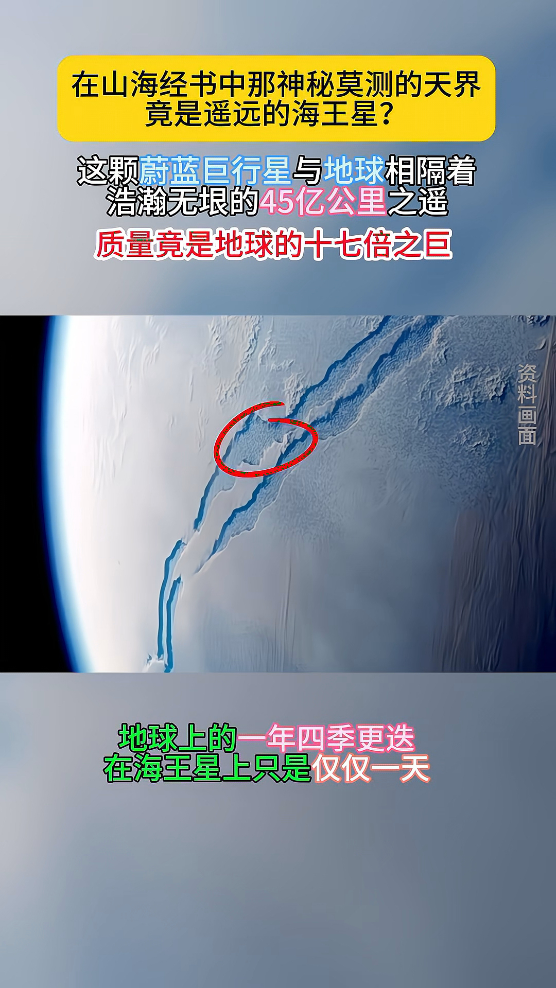 海王星质量是地球十七倍,一日相当于地球一年四季