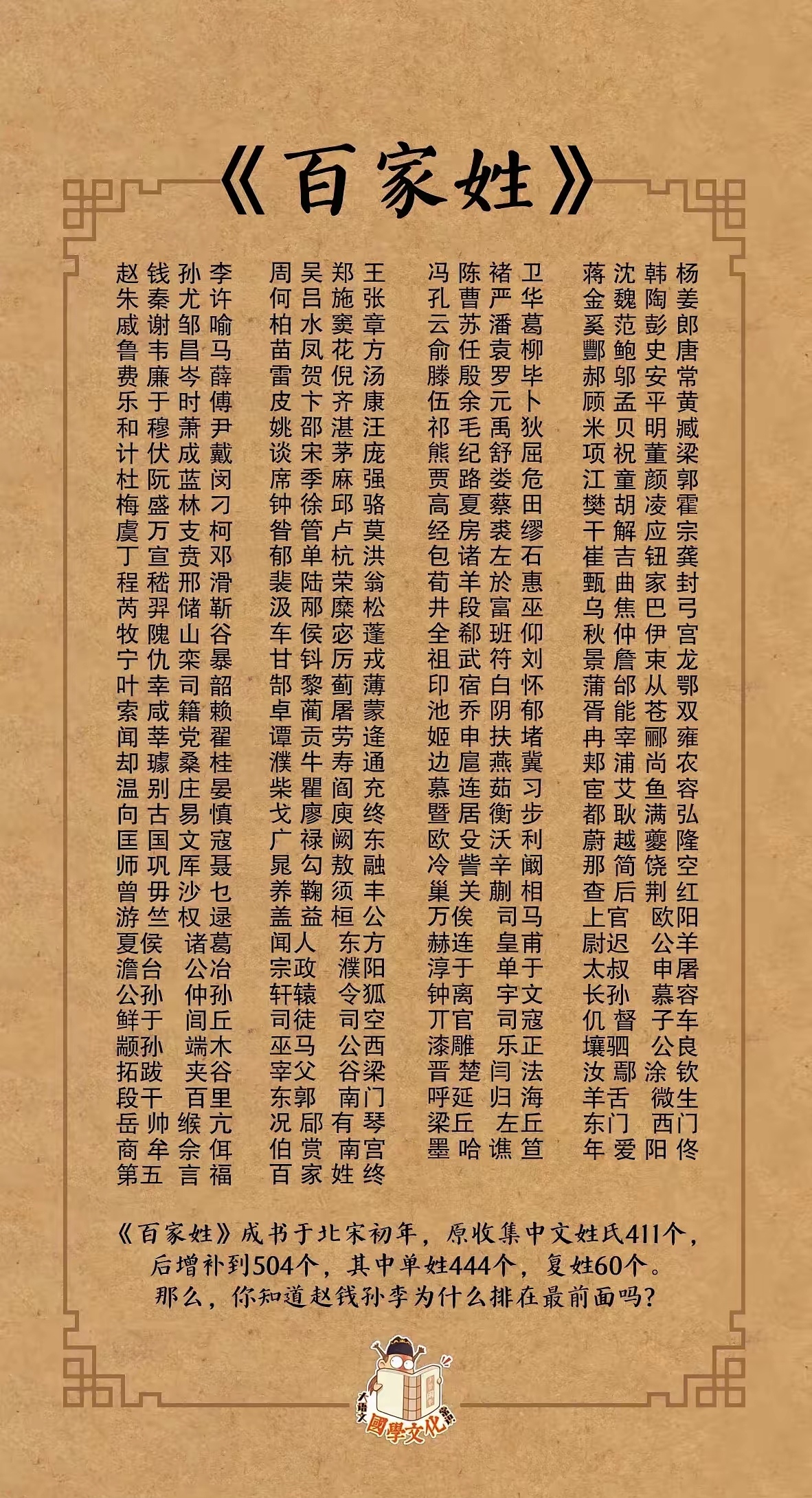让我最意外的是把刘排在了100以外去了,要知道刘是国姓啊