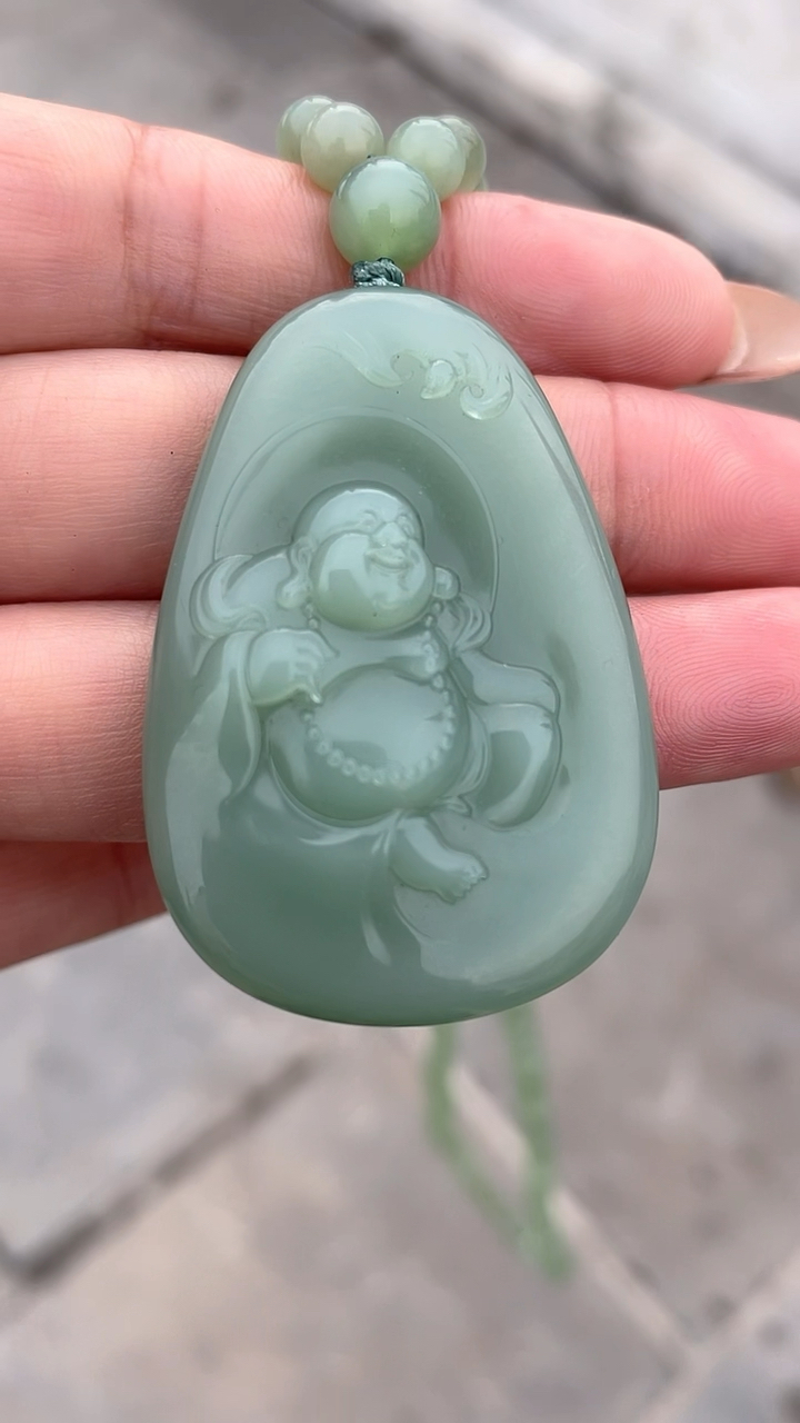 和田玉粉青佛公