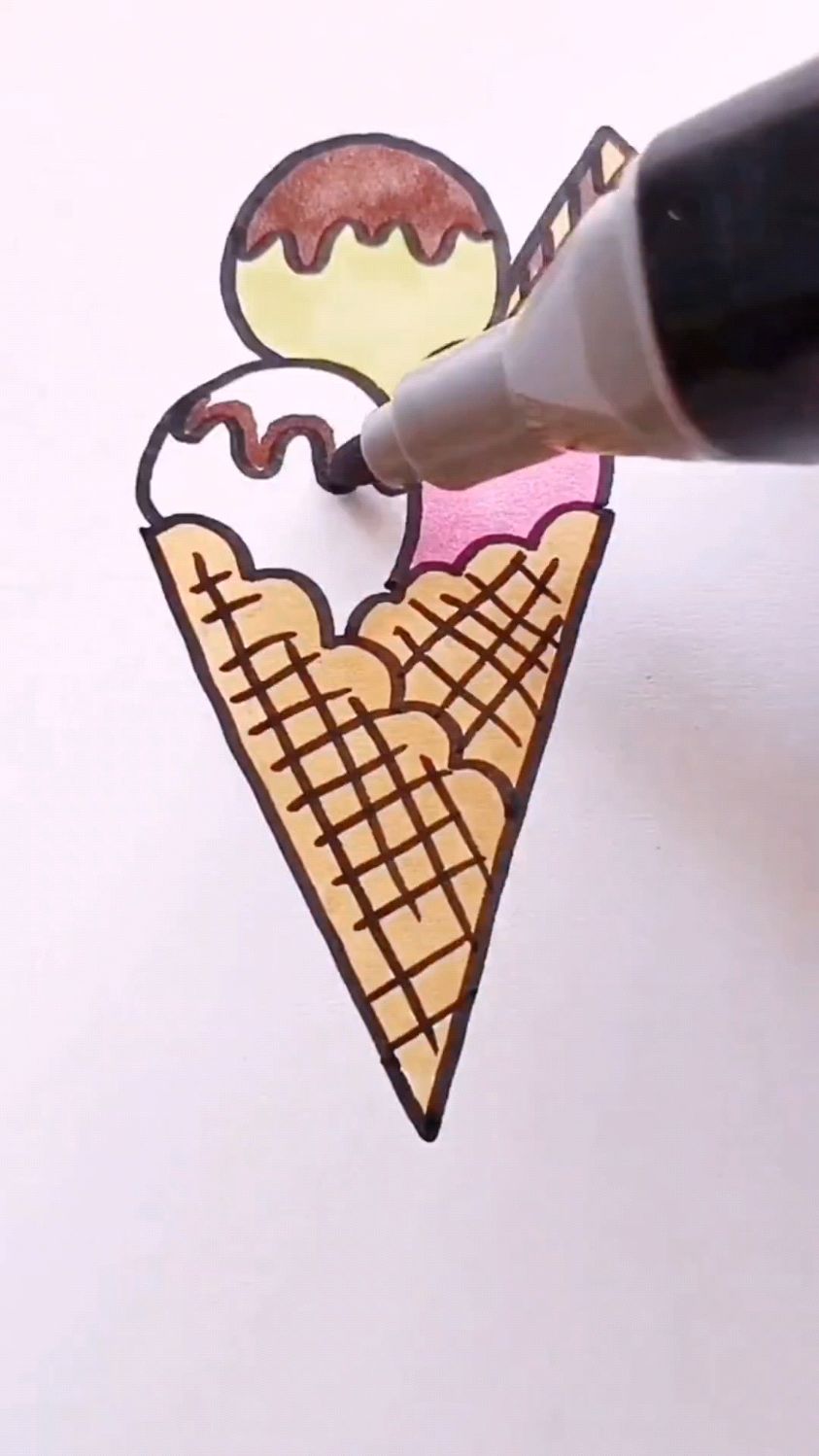 冰淇淋这样画,简单易学