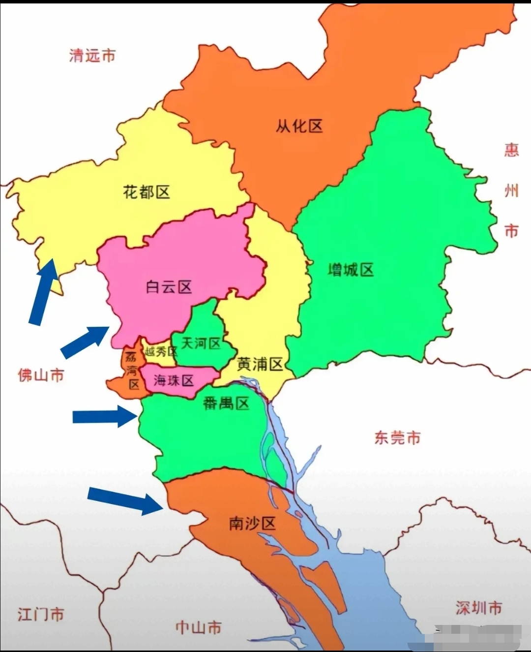 广州与佛山交界地图图片