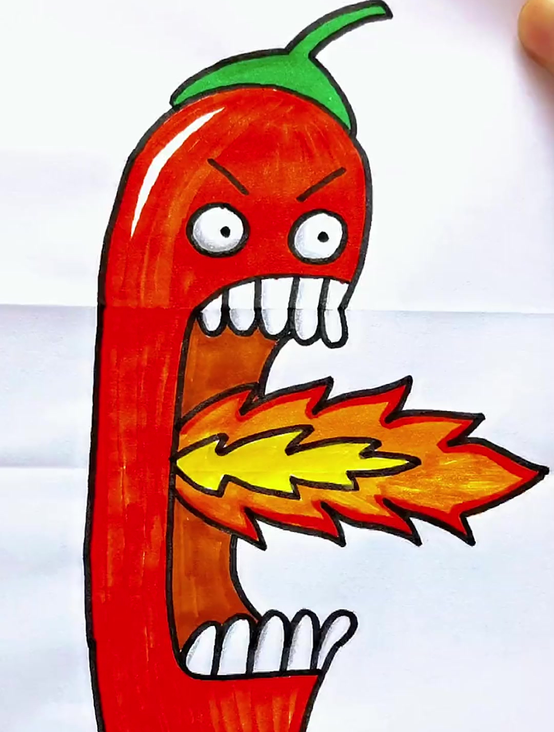 一起来画辣椒折叠画