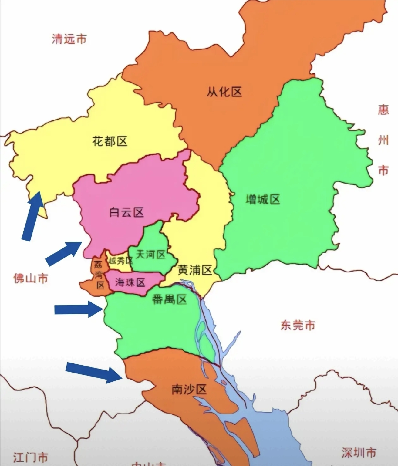 佛山地图全图佛山划入广州与佛山相邻的7个城市佛山广州的行政区地图
