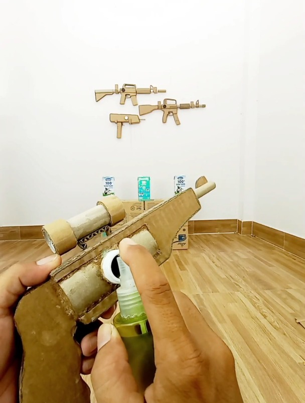diy手工,硬纸板酒精枪