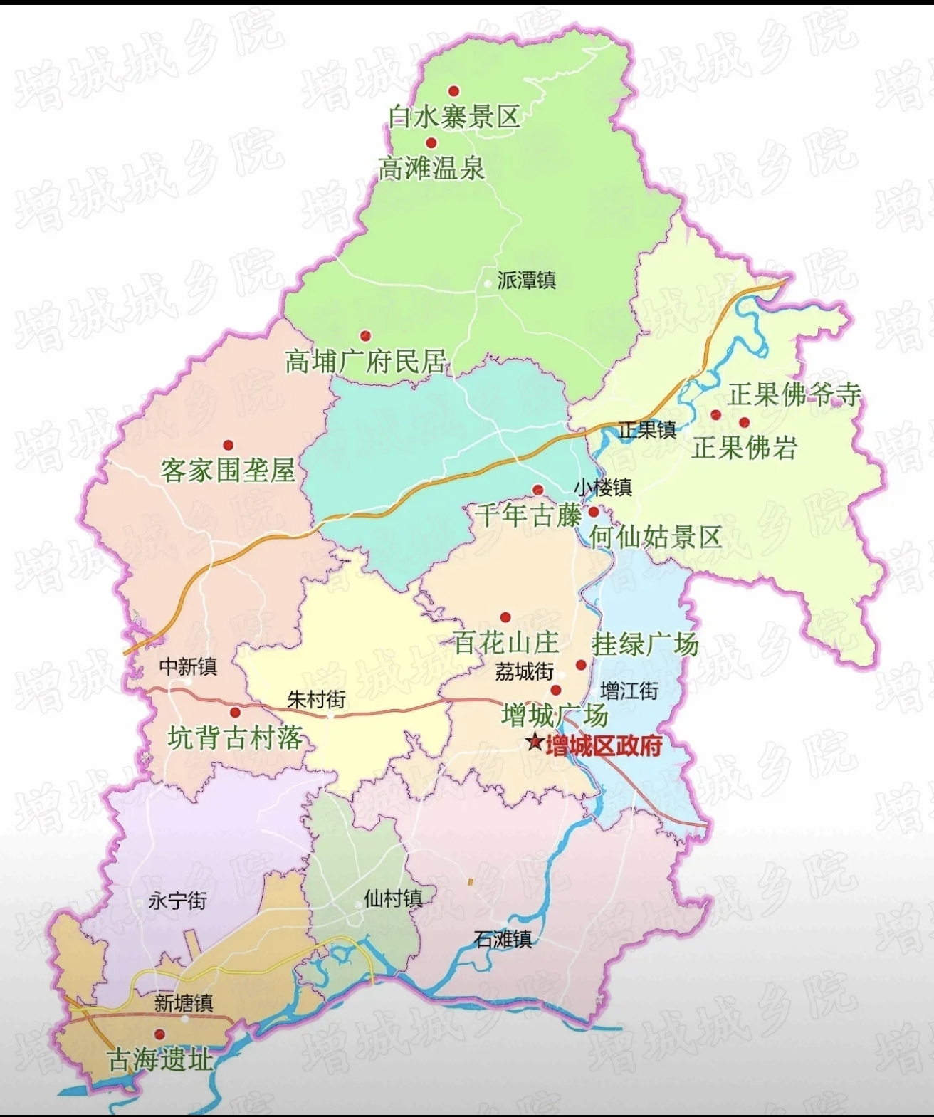 增城区地图荔城图片