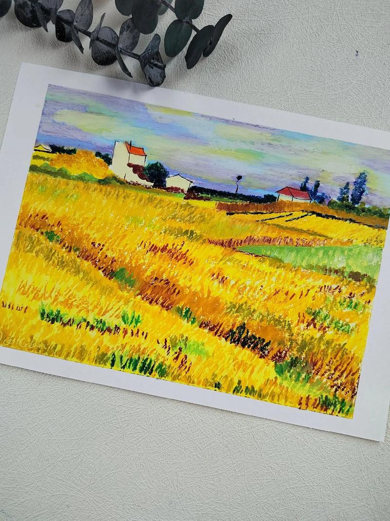 怎么用油画棒画麦子