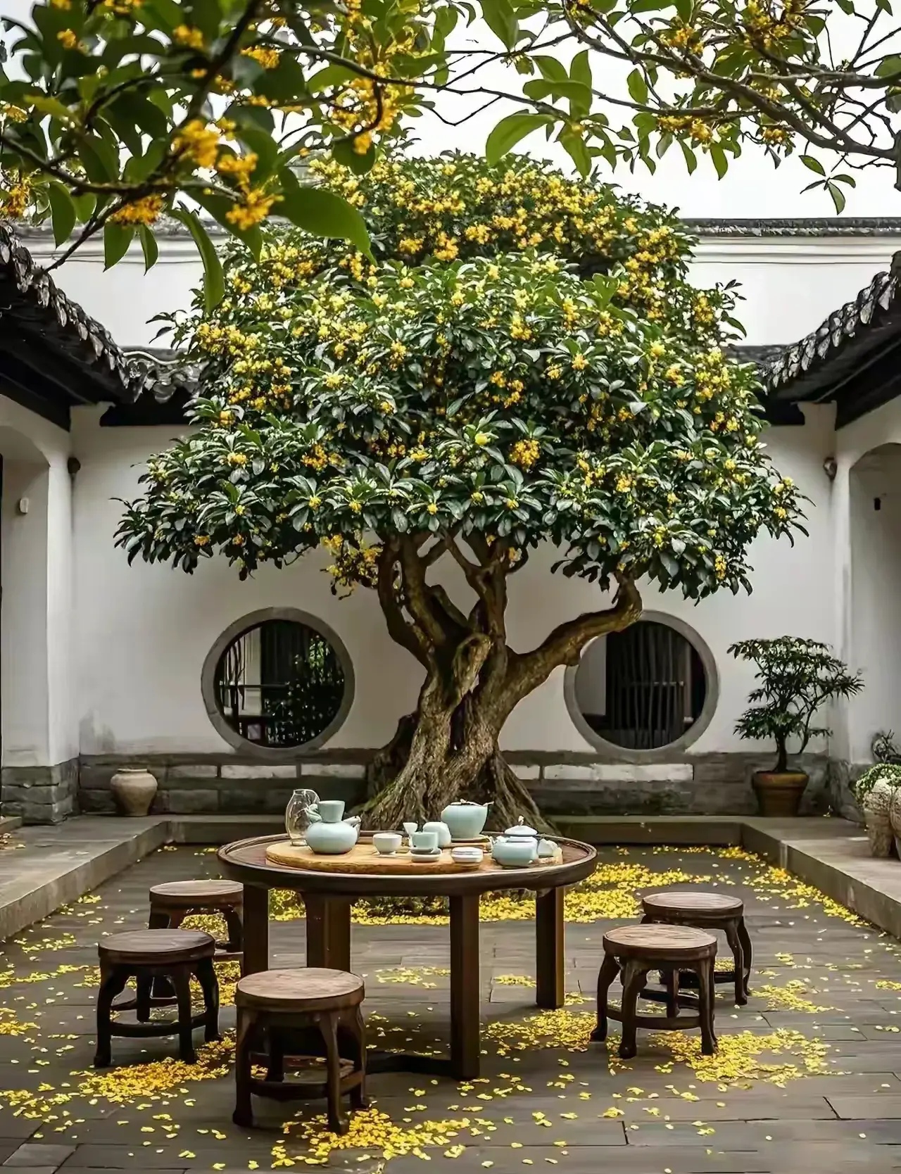 最近朋友陪我回老家,看到我院子里的桂花树竟皱起眉头说庭院种桂花