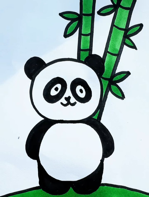 数字8画熊猫简笔画,超级简单,三岁小孩都能学会