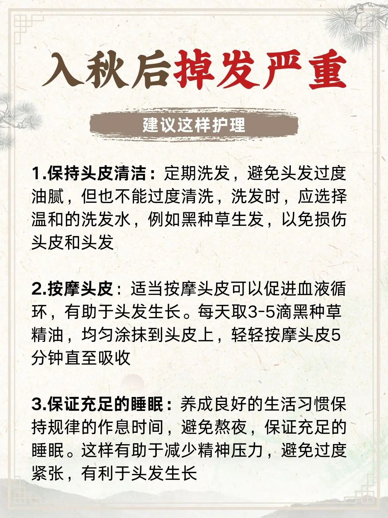 秃头少女必看秋天的防脱秘籍