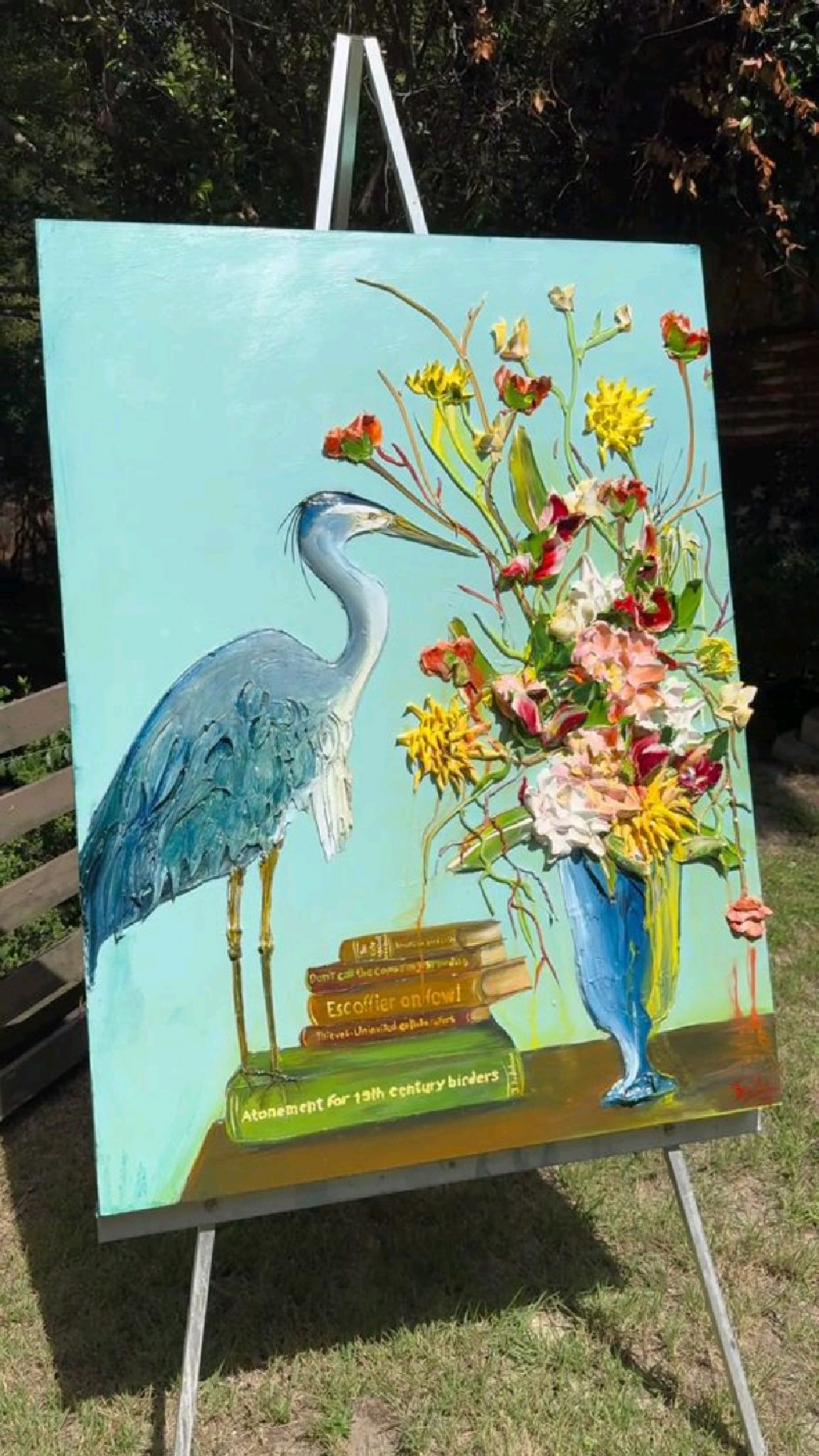 立体苍鹭绘画作品