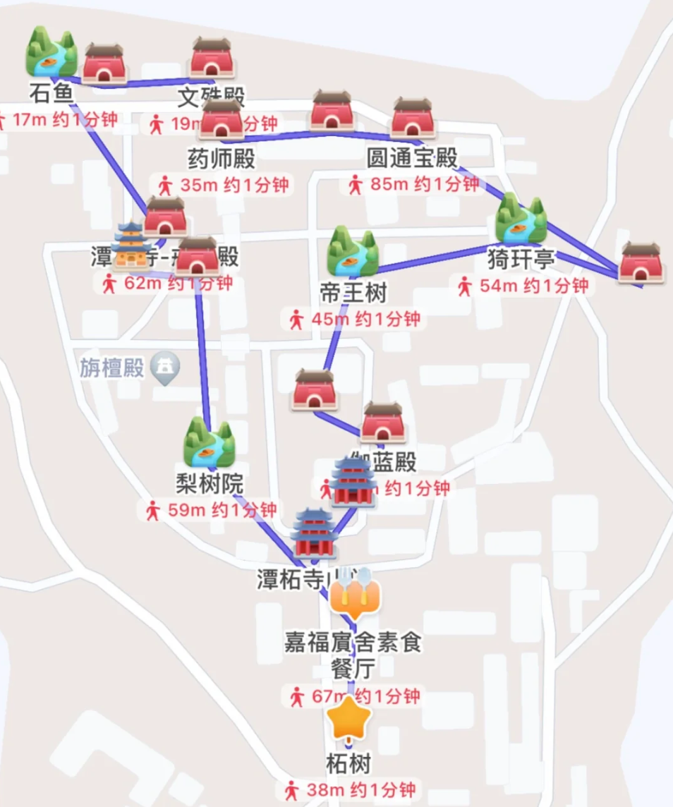 潭柘寺游览地图图片